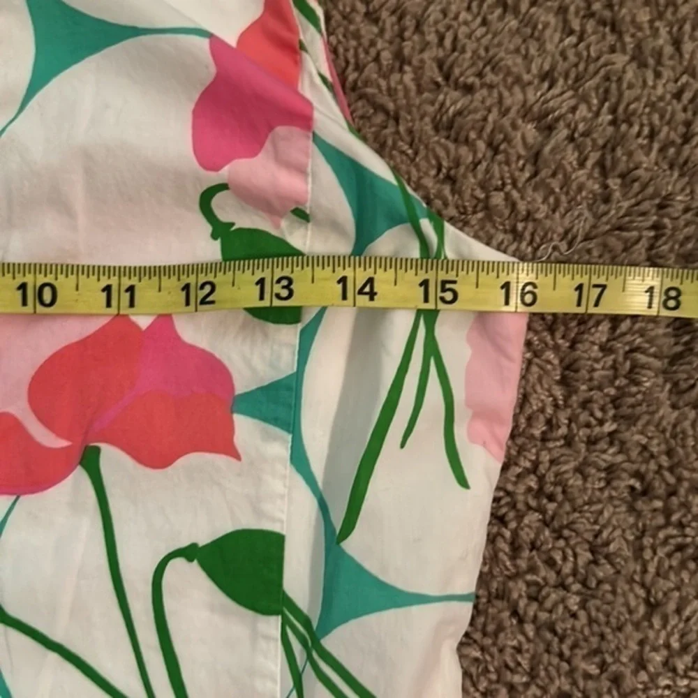 Lilly Pulitzer Girls Sleeveless Shift Dress 16 Altered Tucks White Pink Green